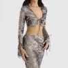 Giulia Pewter Shimmer Velvet Satin Topper
