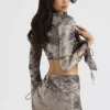 Giulia Pewter Shimmer Velvet Satin Topper
