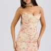 Hallie Honeyflower Print Strapless Korsetter With Skjerf