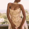 Hallie Honeyflower Print Strapless Korsetter With Skjerf