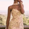 Hallie Honeyflower Print Strapless Korsetter With Skjerf