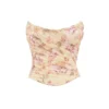 Hallie Honeyflower Print Strapless Korsetter With Skjerf