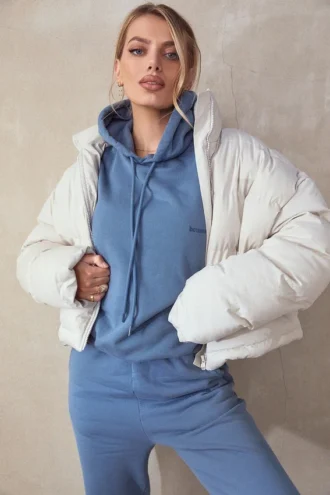 Halo Azure Oversized-hettegenser med bomullsfleece på baksiden