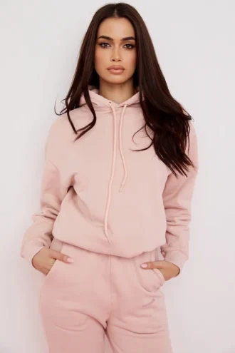 Halo Blush Oversized hettegenser med bomullsfleece på baksiden