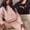 Halo Blush Oversized hettegenser med bomullsfleece på baksiden