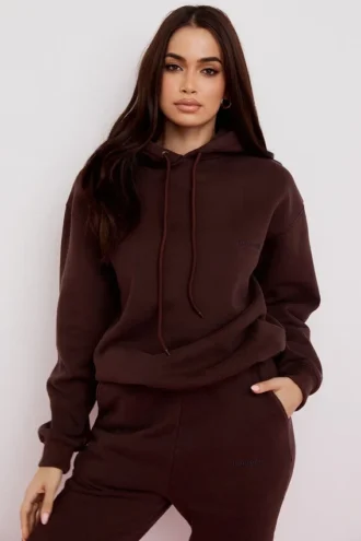 Halo Chocolate Oversized hettegenser med fleece på baksiden