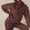 Halo Chocolate Oversized hettegenser med fleece på baksiden