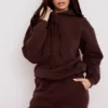 Halo Chocolate Oversized hettegenser med fleece på baksiden