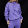 Halo lilla bomullsfleece-oversized hettegenser