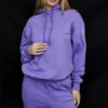 Halo lilla bomullsfleece-oversized hettegenser