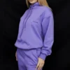 Halo lilla bomullsfleece-oversized hettegenser