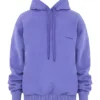 Halo lilla bomullsfleece-oversized hettegenser