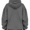Halo mørkegrå bomullsfleece-oversized hettegenser