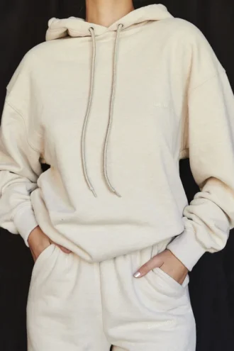 Halo Oatmeal Oversized hettegenser med fleece på baksiden