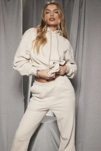 Halo Oatmeal Oversized hettegenser med fleece på baksiden