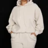Halo Oatmeal Oversized hettegenser med fleece på baksiden