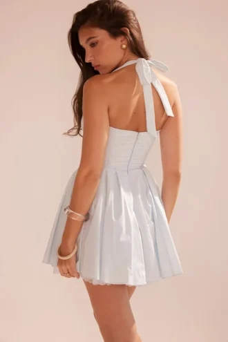 Harriet Bluebell bomulls-halterneck-minikjole