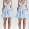 Harriet Bluebell bomulls-halterneck-minikjole