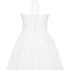 Harriet hvit halterneck-minikjole med broderie anglais