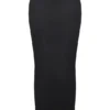 Hart svart twill-maxiskjørt