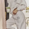 Haze Cloud bomullsfleece-Sweatshirt med rund hals