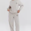 Haze Cloud bomullsfleece-Sweatshirt med rund hals