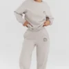 Haze Cloud bomullsfleece-Sweatshirt med rund hals