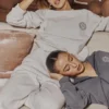 Haze Cloud bomullsfleece-Sweatshirt med rund hals