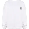 Haze hvit sweatshirt med rund hals