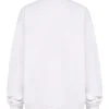 Haze hvit sweatshirt med rund hals