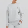 Haze lysegrå melert sweatshirt med rund hals