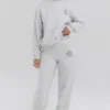 Haze lysegrå melert sweatshirt med rund hals