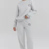 Haze lysegrå melert sweatshirt med rund hals