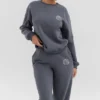 Haze Slate-sweatshirt med rund hals