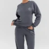 Haze Slate-sweatshirt med rund hals