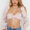 Henrietta rosa blomstret bralette-topper