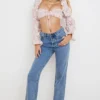 Henrietta rosa blomstret bralette-topper