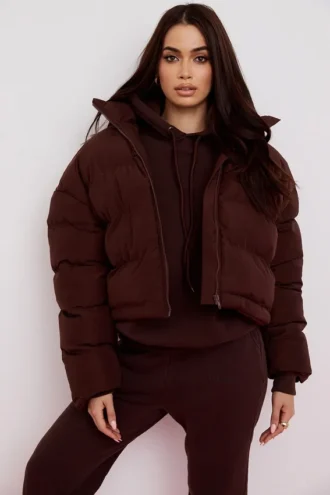 Hero Chocolate Oversized C-formet pufferjakke