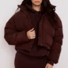 Hero Chocolate Oversized C-formet pufferjakke