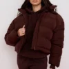 Hero Chocolate Oversized C-formet pufferjakke