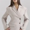 Hudson Beige Hourglass Blazere