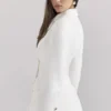 Hudson hvit blazer med timeglassform