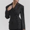 Hudson svart blazer med timeglassform