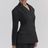 Hudson svart blazer med timeglassform