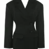 Hudson svart blazer med timeglassform