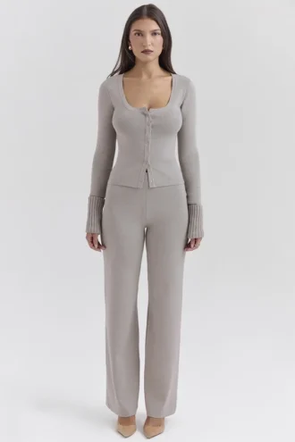 Hunter Grey Cashmere Straight Leg Bukser