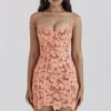 Ilayda Sorbet brodert blomsterblonder minikjole