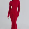 Imogen Scarlet Red Hip Drape Maxi Kjoler