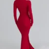 Imogen Scarlet Red Hip Drape Maxi Kjoler