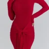 Imogen Scarlet Red Hip Drape Maxi Kjoler